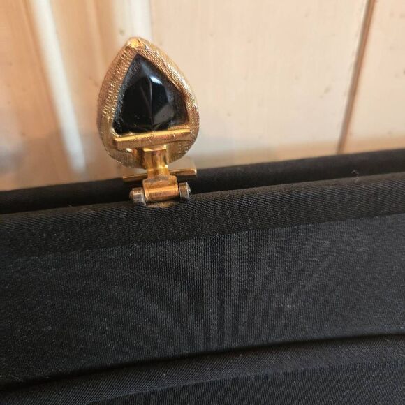 Vintage Black Clutch with Gold Chain - Picture 6 of 12